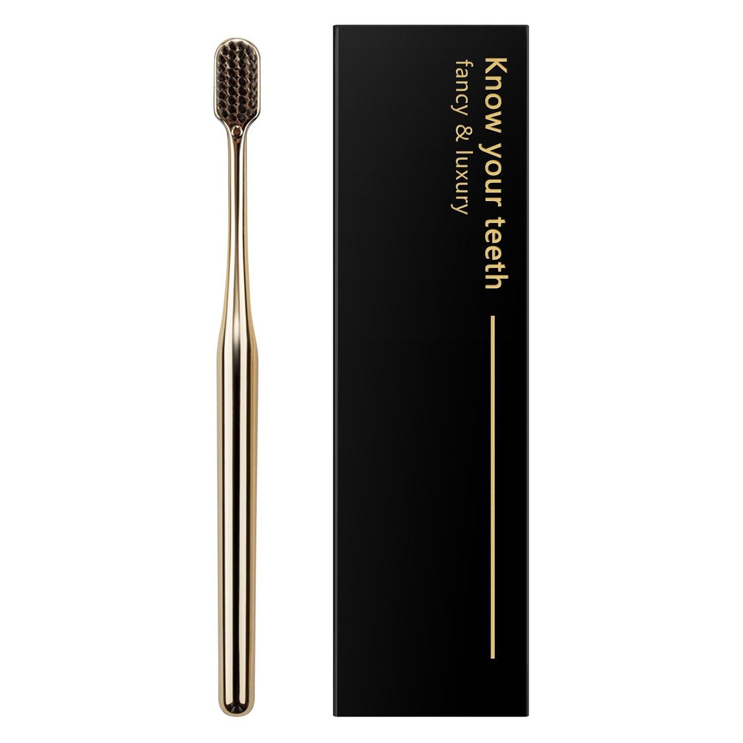 Z-VAPRESS Gold Color Toothbrush Soft Bristles Fancy Toothbrush Home Hospitality Travel Toothbrushes Luxury Gold Color Manual Toothbrushes