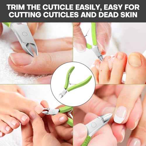 Cuticle Trimmer, Professional Nail Cuticle Cutter, Stainless Steel Cuticle Remover Nippers with Non-Slip Silicone Handle, Manicure Tools for Nail Care£¬Cuticle Clipper for Nails Dead Skin.