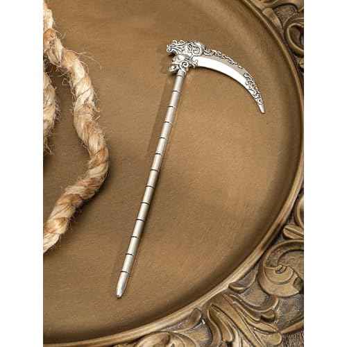 HAQUIL Reaper Scythe Hair Sticks for Bun Hair Long Hair Classic Vintage Flower Hair Sticks Women Gifts
