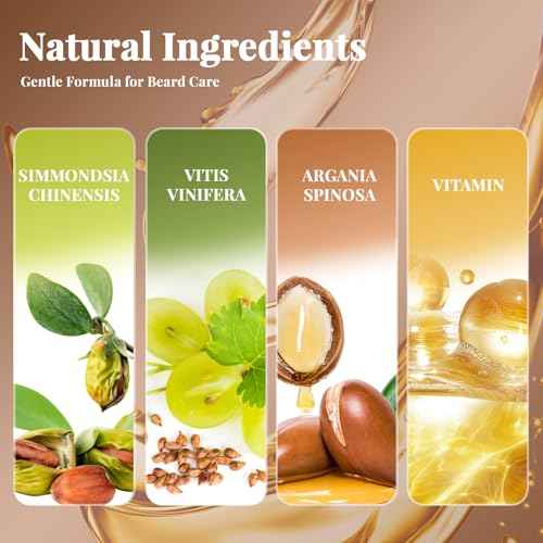 Beard Growth Kit - 7 Pcs Beard Care Kit for Men, Includes Beard Wash, Beard Oil&Growth Oil, Beard Conditioner, Beard Balm, Beard Comb, Gift Box Set for Boyfriend Husband Fathers, Navy