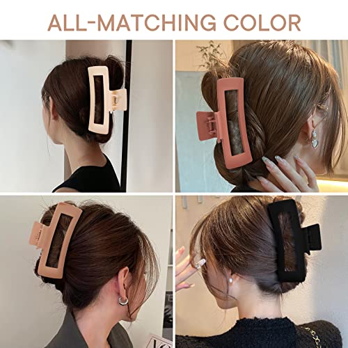 4 Pack 5 Inch Extra Large Claw Clips for Thick Hair, Matte Non-slip XL Big Claw Clips for Long Thick Curly Hair, Jumbo Claw Clip Hair Accessories for Women and Girls