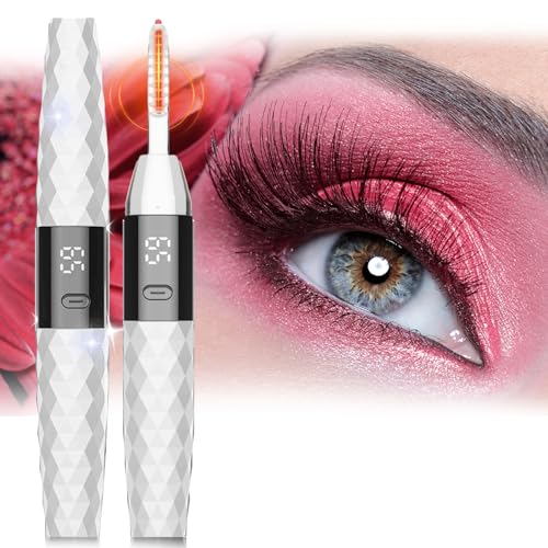 Heated Eyelash Curlers - Heated Lash Curler Best Seller Electric Eyelash Curler Rechargeable for 24H Long Lasting Natural Eyelashes, 4 Heating Modes, 8S Fast Heating, White
