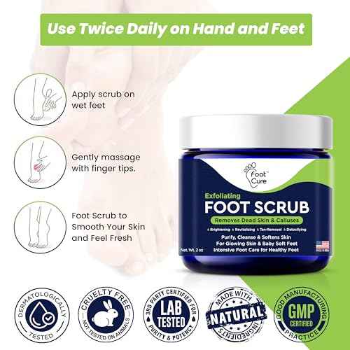 Exfoliating Foot Scrub with Pumice Stone powder - Gentle Moisturizing Foot Scrub for Dry Skin - Cracked Heel Repair for Smooth, Soft Feet - Pedicure Foot Spa 1 Pack