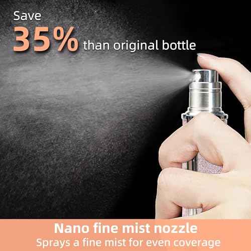 AE00BL Sparkling Travel Perfume Bottle, 5ml Mini Perfume Atomizer Sprayer, Glitter Diamond Pump Fill Perfume Bottle for Traveling, Vacation & Bussiness (Sparkling Blue)