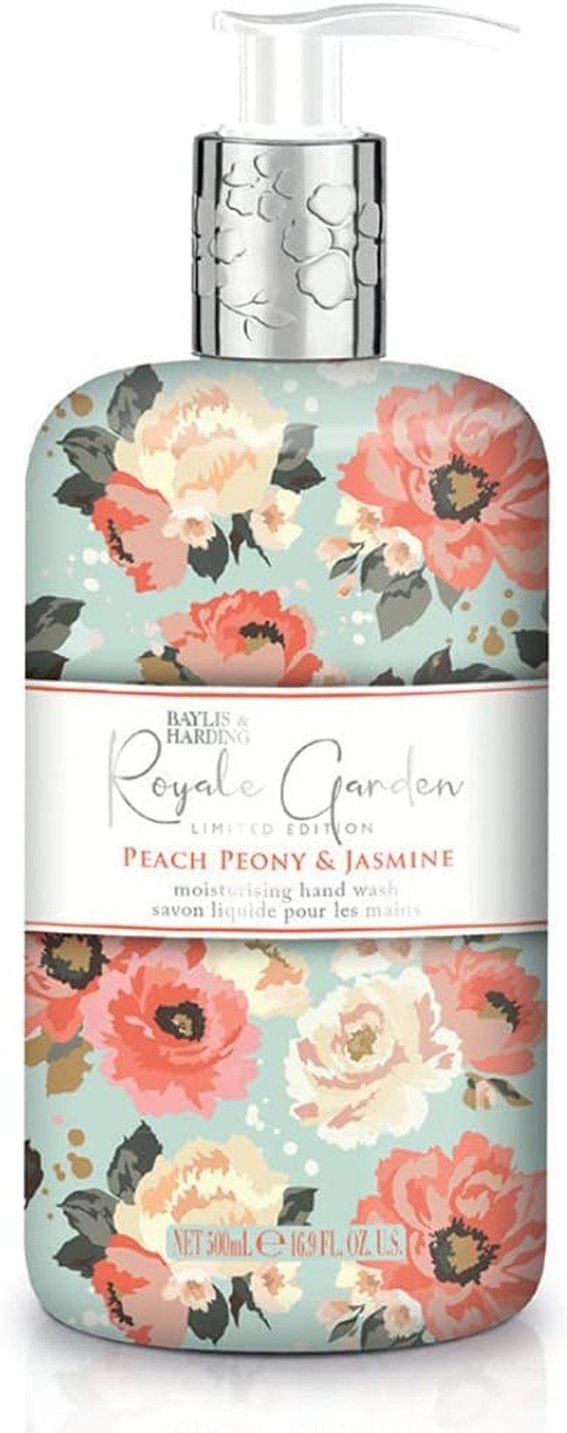 Baylis & Harding Liquid Hand Soap Wash with Dispenser, Royale Garden, Verbena & Chamomile, 16.9oz/500ml (6-Pack)