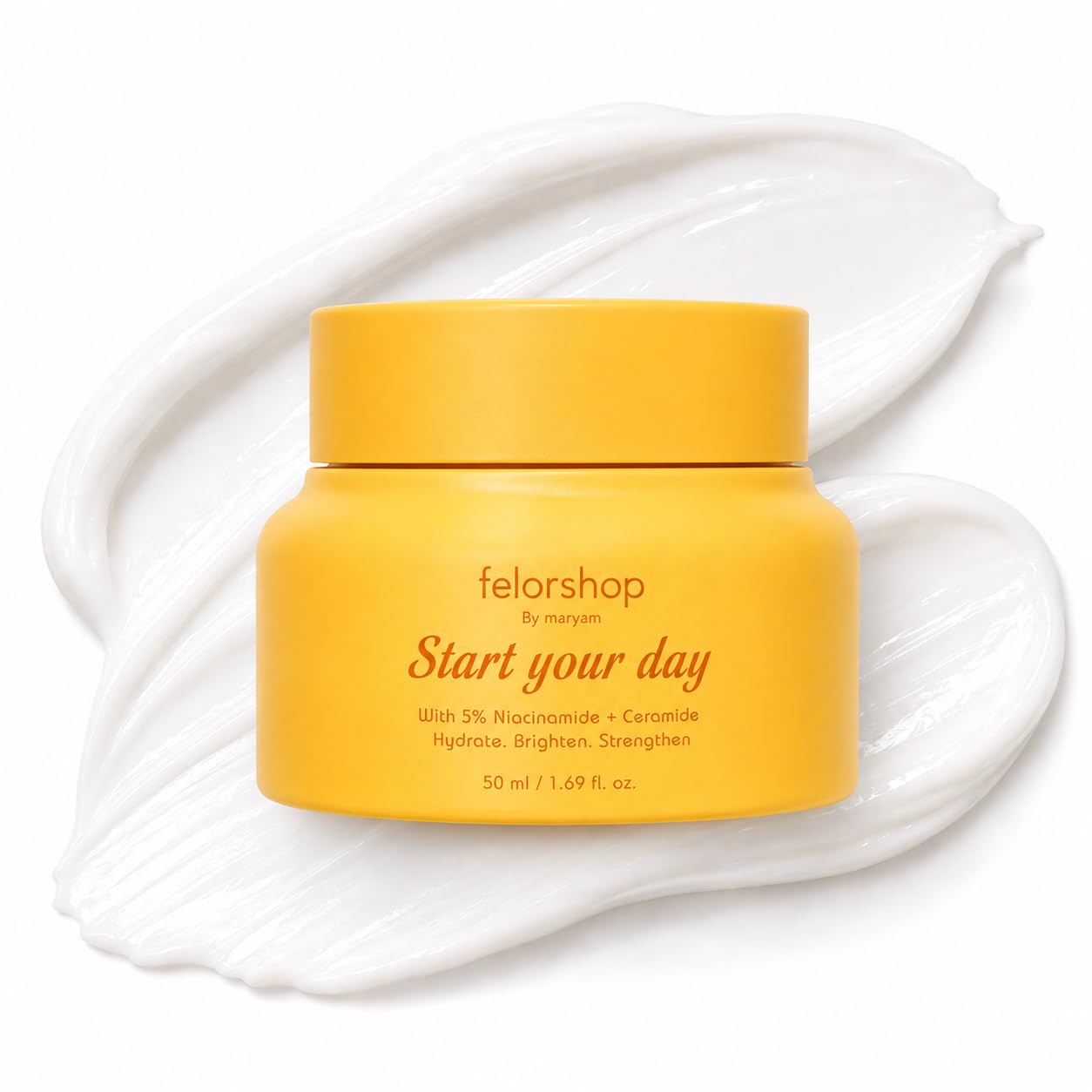 FelorShop Niacinamide Face Cream with 5% Niacinamide & Ceramides, Brightening Face Moisturizer for Dull Skin, Lightweight Daily Moisturizer, Glass Skin Glow Formula, 1.69 fl oz