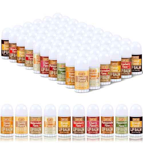 60 Pcs Christmas Thanksgiving Mini Lip Balms Bulk Fall Favor Gifts Lip Balms Sticks Spf 30 with Sunscreen Employee Appreciation Gifts Teacher Nurse Wedding Baby Shower Party Favor