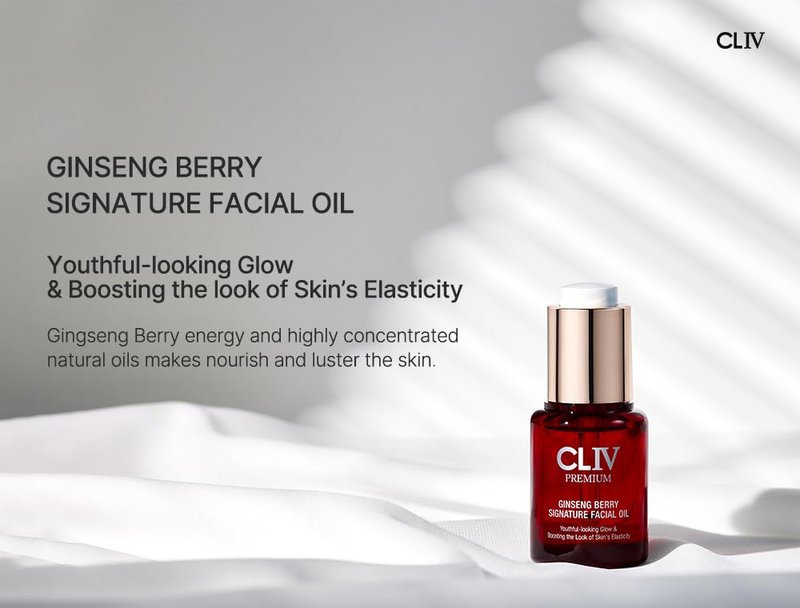 CLIV Ginseng Berry Premium Facial Oil, Moisturizing, Elasticity, Nourishing (Face Oil 0.67 fl.oz)