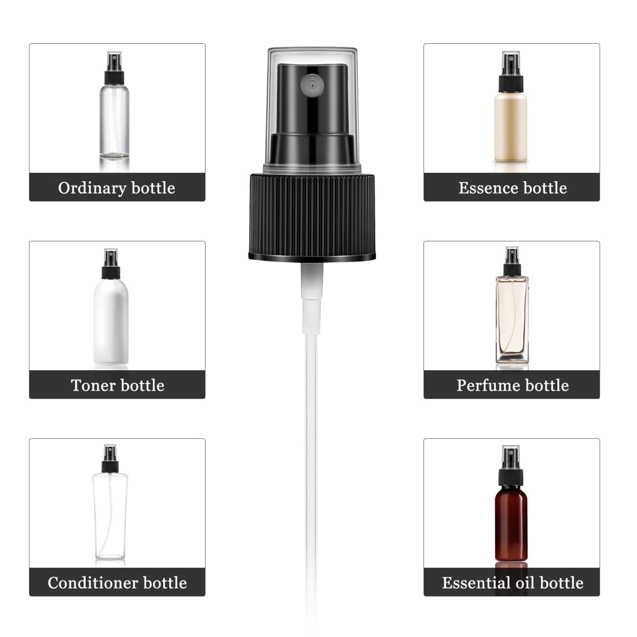ARTIBETTER 40Pcs Spray Bottle Replacement Pump Oils Spray Tops for Fine Mist Sprayer Cosmetic SprayBottle Fits 20/410 Screw Neck(Diameter/Circumference)