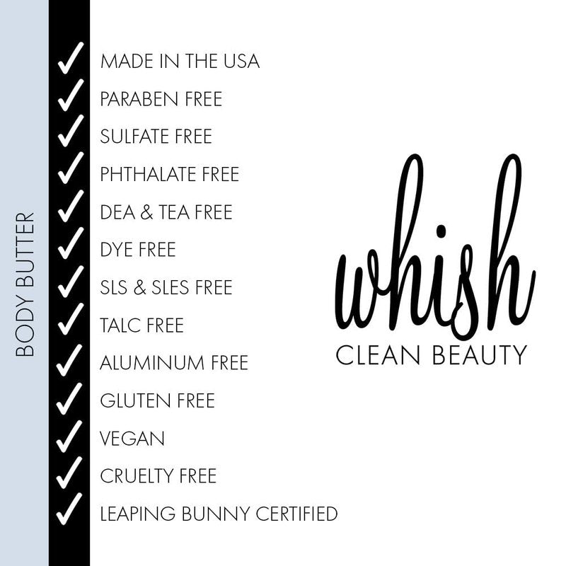 Whish Beauty Body Butter - Antioxidant-Rich Moisturizing Lotion for Dry Skin - Lemongrass | 5 fl oz