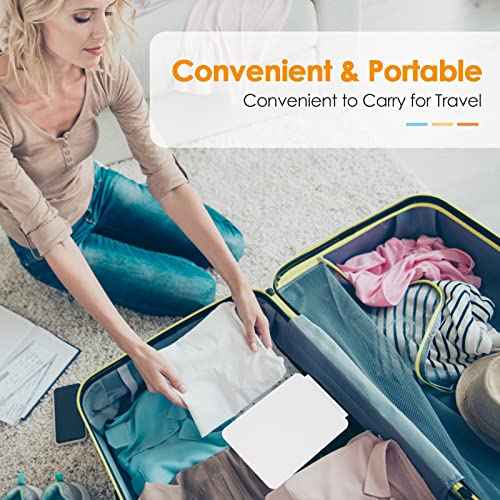 Rechargeable Travel Makeup Mirror 72 LED Lighted Compact Slim Vanity with Lights 3 Lighting Modes Dimmable Touch Screen (White),(DenCert)