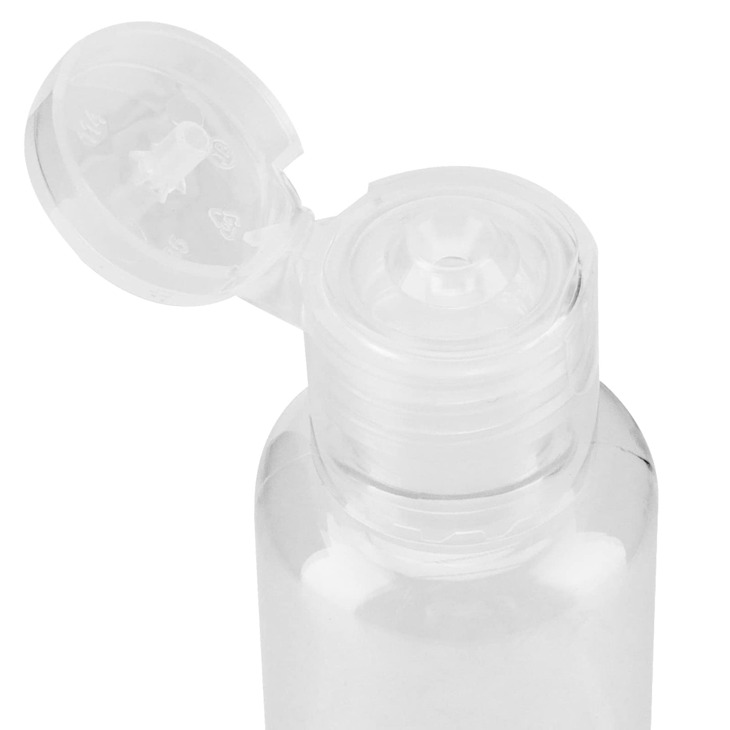 KEILEOHO 80 Pack 1oz/30ml Clear Plastic Flip Cap Bottles, Travel Bottles with Flip Cap, Empty Dispenser Container for Travel Size, Refillable Containers Bottles for Shampoo, Lotion, Cream, Toner
