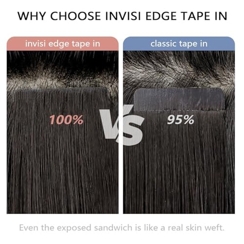 COOKAYU Injected Tape in Hair Extensions Human Hair,Medium Brown to Caramel Blonde Invisible Human Hair Tape in Extensions Seamless 20pcs 30g 14Inch