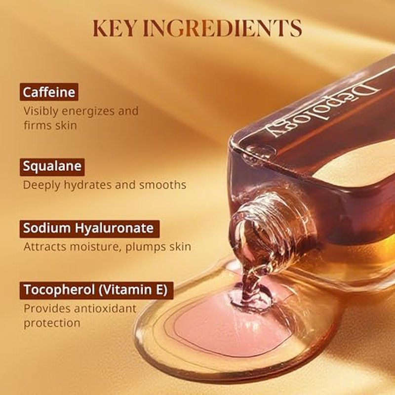 depology Caffeine Body Firming Serum Oil ? Non-greasy Hydrating Body Glow Dual-Phase Oil for Dry, Aging Skin with Gua Sha Tool ? Skin Tightening Oils with Squalane, Camellia & Caffeine ? 5.07 fl oz