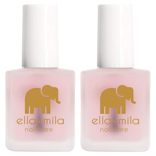 ella+mila Nail Strengthener and Growth Treatment - First Aid Kiss Nail Hardener for Damaged Brittle Thin Nails - Strengthening Polish with Vitamin E - Vegan (2-Pack)