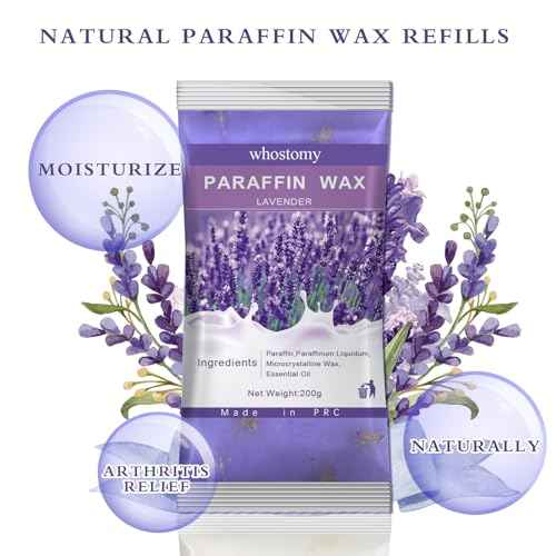 Paraffin Wax Refills, 6 PackParaffin Wax for Hands and Feet, Hot Melt Paraffin Wax Blocks for Paraffin Bath, Lavender Scent + Dry Flowers, Relieves Muscle Fatigue Nourishes Dry Skin
