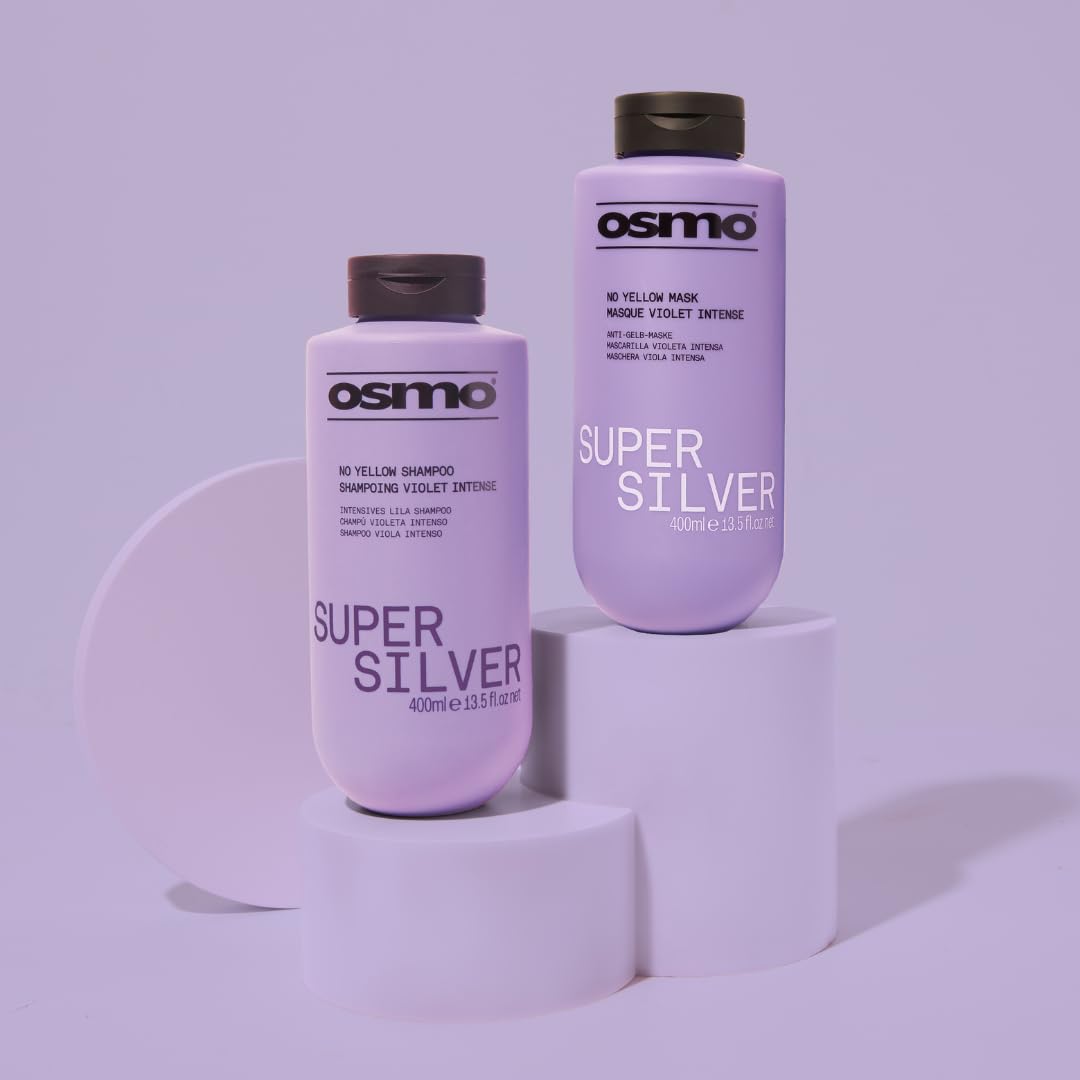Osmo Super Silver No Yellow Shampoo Eliminates Yellow and Brassy Tones, Brightens Grey and White Hair, Keeps Hair Rich and Vibrant. Sulphate free. 33.81 fl oz.