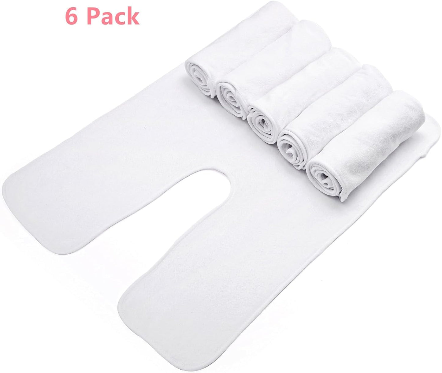 Facial Towels for Estheticians - Soft Microfiber U-Shaped Spa Towels | 6 Pack, White