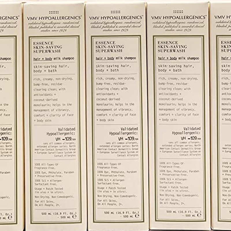 VMV HYPOALLERGENICS Hypoallergenics Essence Skin-Saving Super Wash Hair and Body Milk Shampoo 16.9 Fl Oz (Pack of 1)