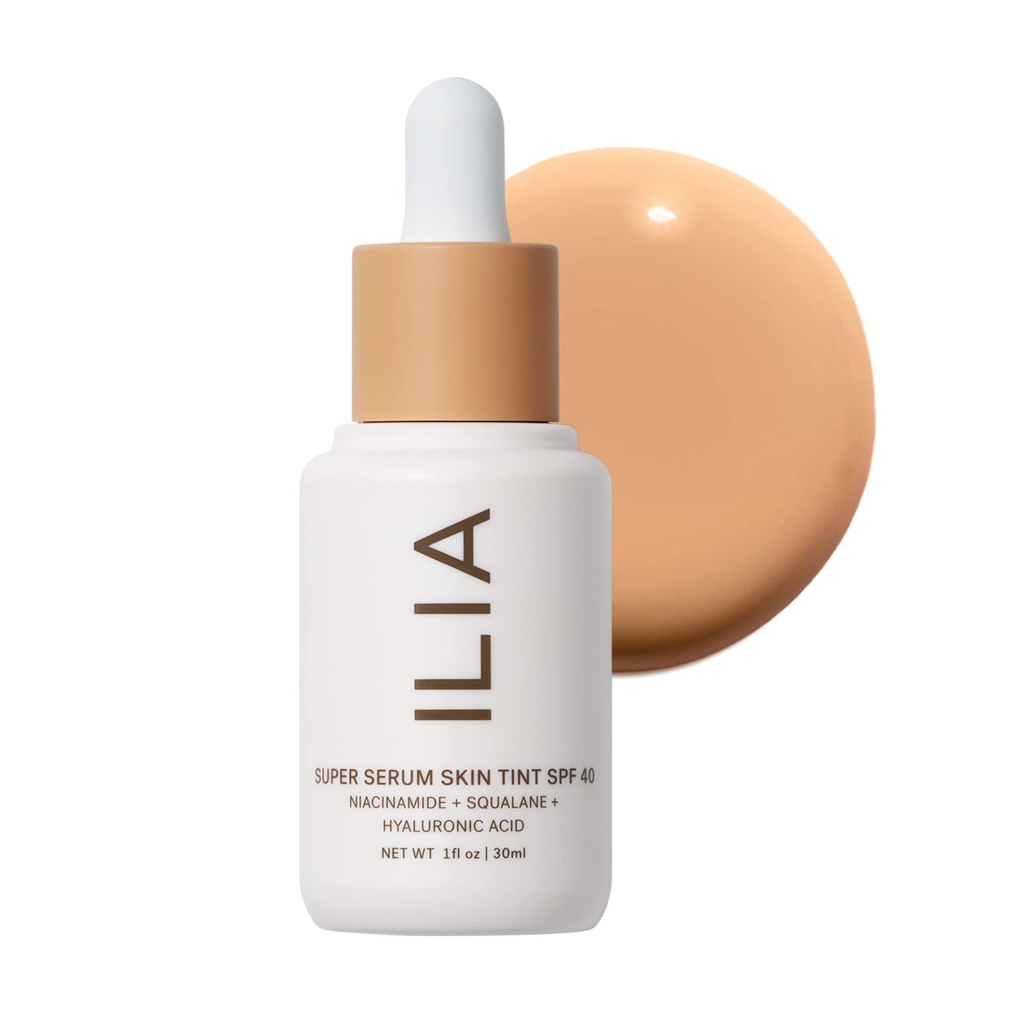 ILIA - Super Serum Skin Tint SPF 40 | Lightweight Foundation With Mineral SPF | Hydrate, Smooth, Plump | Non-Comedogenic, Clean, Cruelty-Free & Vegan (Paloma ST9, 1 fl oz | 30 ml)