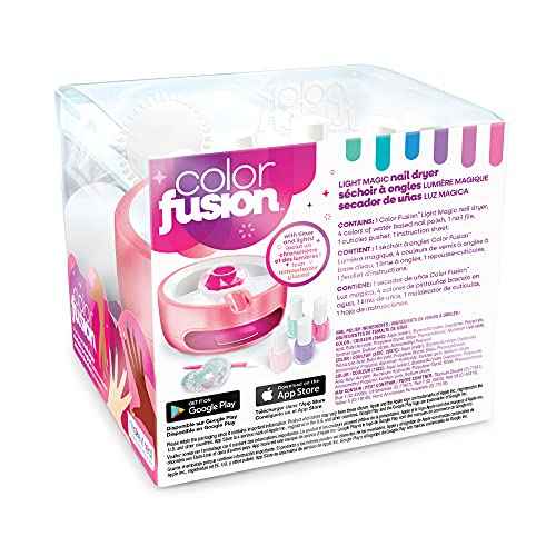 Make It Real - Color Fusion Light Up Nail Dryer - Kids Manicure Kit with Dryer - Nail Polish Set for Girls & Teens - Includes 4 Nail Polish Colors, Nail Dryer, Nail File, & Cuticle Pusher - Ages 8+