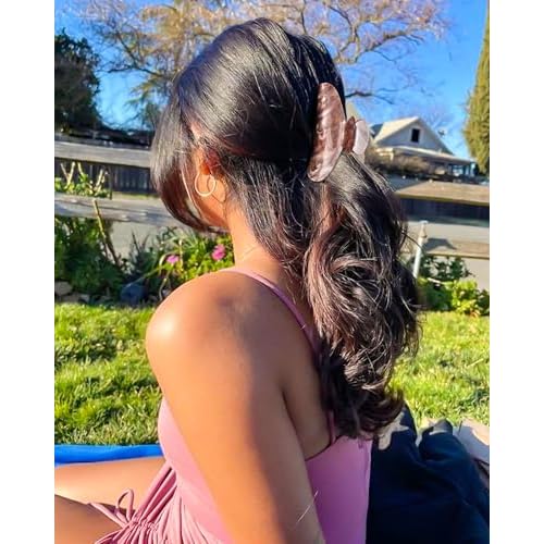 4Pcs Large Acrylic Hair Claw Clips - Strong Hold Thick Hair Banana Barrettes for Women Girls (Hair Clips, Banana