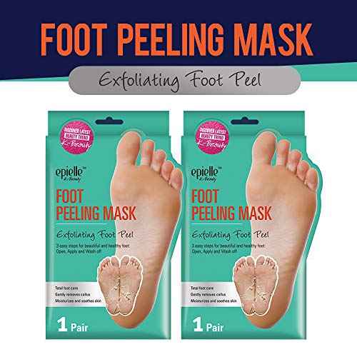 Epielle Foot Peel Mask | 2 Pairs | For Cracked Heels, Dead Skin & Calluses | Smooth & Repair Rough, Dry Skin | Beauty Gift, Spa Day, Gift Set | Korean Skincare