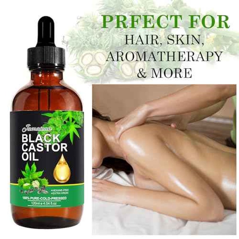 NIFEISHI Jamaican Black Castor Oil Organic Cold Pressed Glass Bottle, 4.04 fl oz