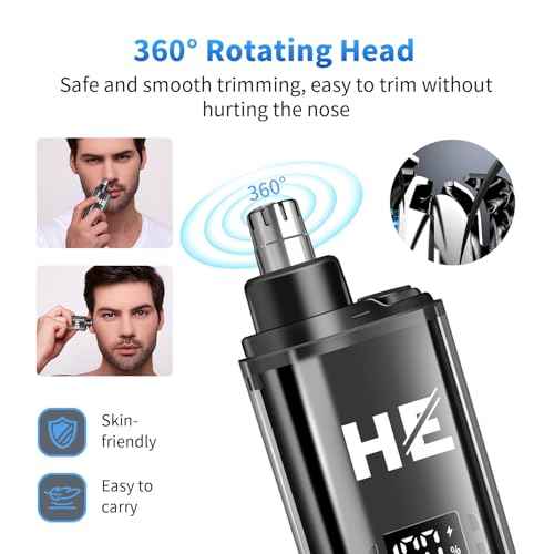 HIENA PRO Professional Cordless Hair Clippers for Men, T-Blade Beard Trimmer & Foil Shaver & Nose Hair Trimmer Set, Barber Clipper Hair Cutting Grooming Kit