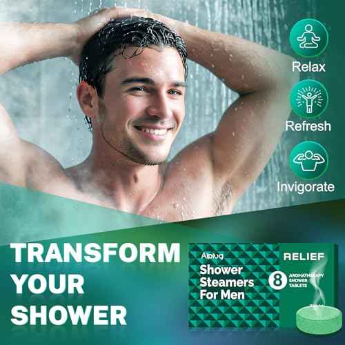 Shower Steamers for Men - 6 Pack Shower Bombs Aromatherapy with Essential Oils, Christmas Gifts for Men, Mens Stocking Stuffers, Relax Gifts for Dad Husband, White Elephant Gifts for Adults Useful