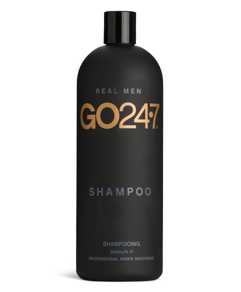 GO247 Daily Shampoo - Gentle Daily Cleanser for Men - Hydrates, Strengthens & Revitalizes Hair - Infused with B5 & Soy Proteins - Light Citrus Herbal Scent, 32 Fl Oz