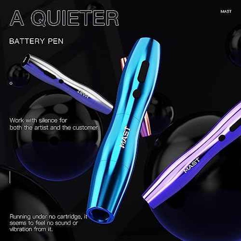 Mast Tattoo Kit, P20 Wireless Tattoo Pen Machine Gun Kit, The Slim Tattoo Pen with Digital Display Chargeble Battery, Pro Tattoo Needles Cartridges Black Ink for Women