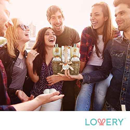 Home Spa Gift Basket - White Rose & Jasmine - Luxurious 11pc Bath & Body Set For Men & Women, Contains Shower Gel, Bubble Bath, Body Lotion, Scrub, Bath Salt, 4 Bath Bombs, Loofah & Basket