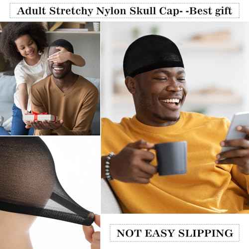 Ramede 20 Pcs Stocking Wave Cap for Men Adult Stretchy Nylon Skull Wave Lightweight Beanie Caps Waves for Man Women