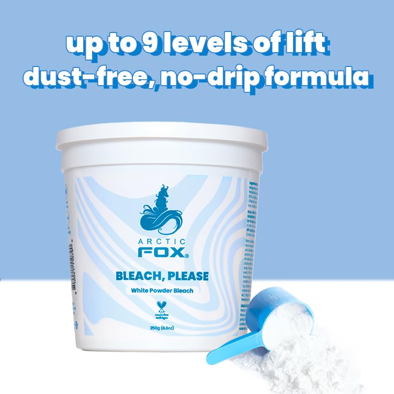 Arctic Fox Hair Bleach Powder - Lifts Up to 9 Levels, Vegan & Cruelty-Free | 8.8 oz
