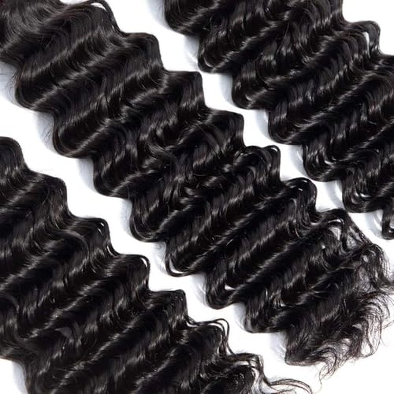 Cranberry Brazilian Virgin Hair Deep Wave Human Hair Bundles 1 Bundle 26 Inch 100% Unprocessed Virgin Hair Curly Waves Double Weft Wet and Wavy Bundles for Black Women