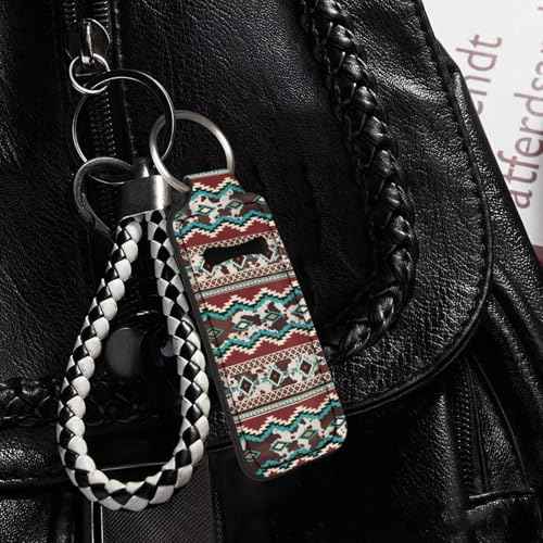 SEANATIVE 5 Pcs Lipstick Keychain Holder Lip Balm Holder Keychain Clip on Sleeve Chapstick Lip Gloss Holder Travel for Women
