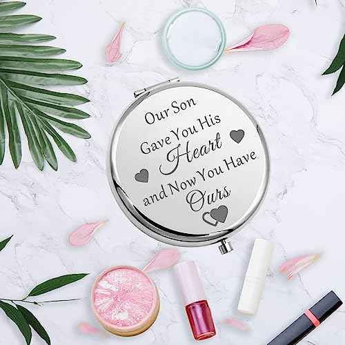 MYOSPARK Daughter in Law Compact Makeup Mirror Bride to Be Wedding Day Keepsake Gift from Mother in Law