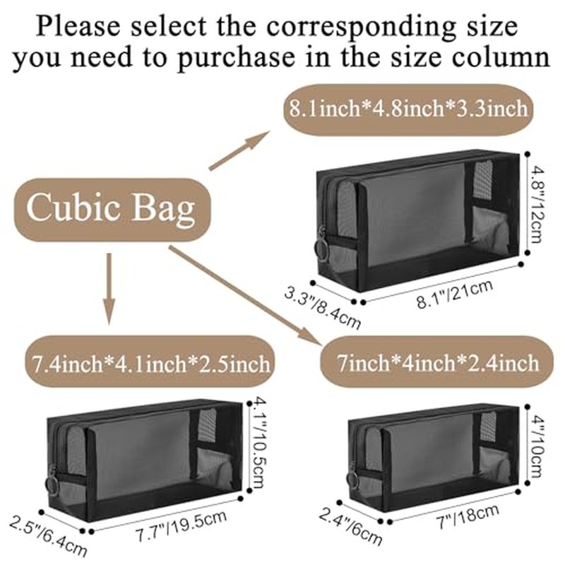 20 Pieces Mesh pouch, Mesh Makeup Bag Portable Makeup Pouch Travel Toiletry Bag for Makeup Organizer Home Office Travel Accessories, Mesh Cosmetic Bag with Zipper