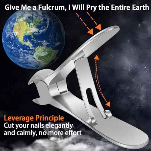 Nail Clippers Men, Toe Nail Clippers for Thick Nails for Seniors, Professional Large Heavy Duty Fingernail Clipper, 16mm Wide Mouth Long Handle Finger Nail Cutter with Glass Nail File Set