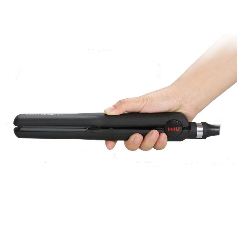 Professional Dual Voltage Hair Straightener - 1.25” Keratin Ceramic Flat Iron with Fast Heat Up & Auto Shut Off | Black