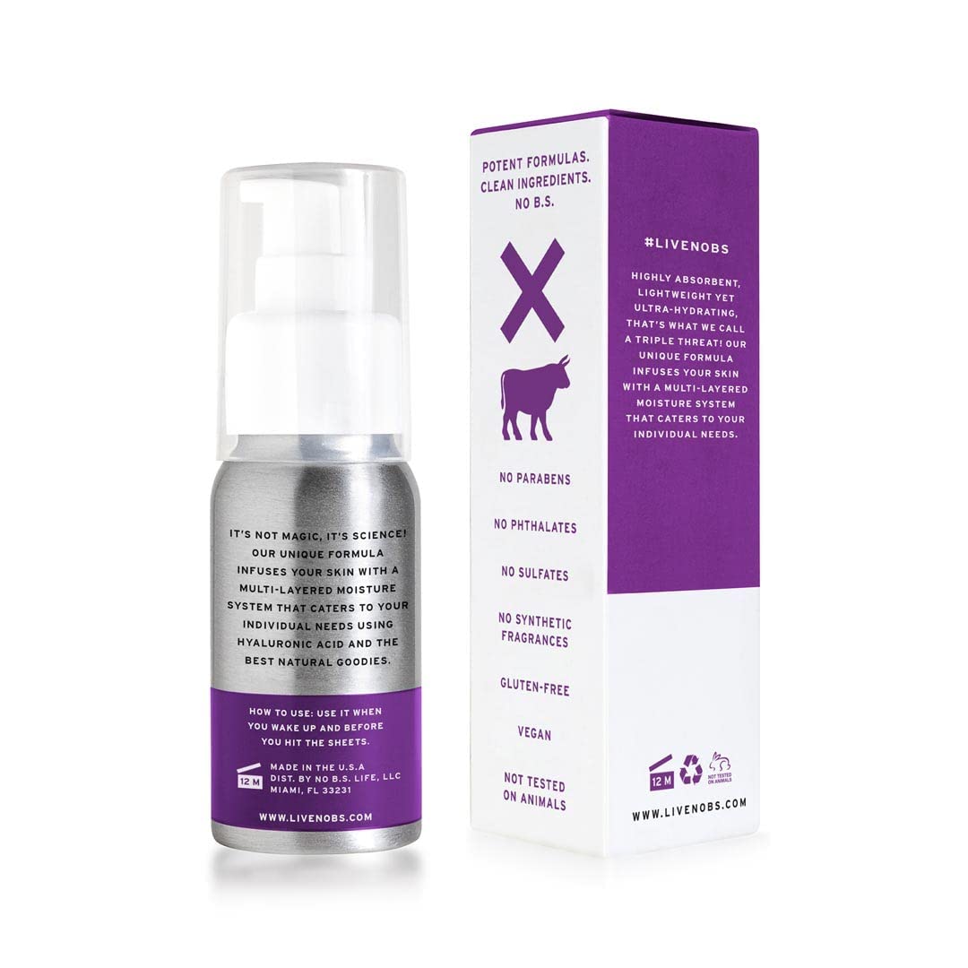 Day & Night Hydrating Face Cream - Hyaluronic Acid, Jojoba Oil & Squalane | Travel Size, Vegan & Gluten Free, 2 FL Oz