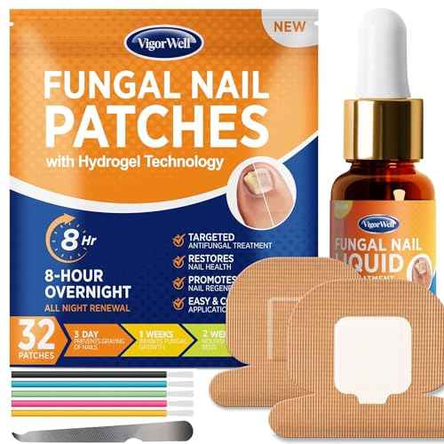 Toenail Fungus Treatment Extra Strength - Nail Fungus Treatment For Toenail Extra Strength - Nighttime Nail Patches & Nail Treatment Liquid Set (32patches+15ml)