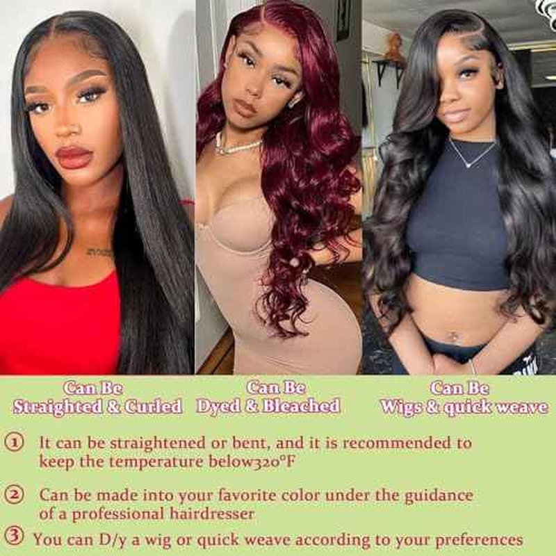 Body Wave Bundles Human Hair 22 24 26 Inch 12A Grade 100% Unprocessed Brazilian Virgin Hair Body Wave 3 Bundles Deals Real Human Hair Extensions For Black Women Natural Black