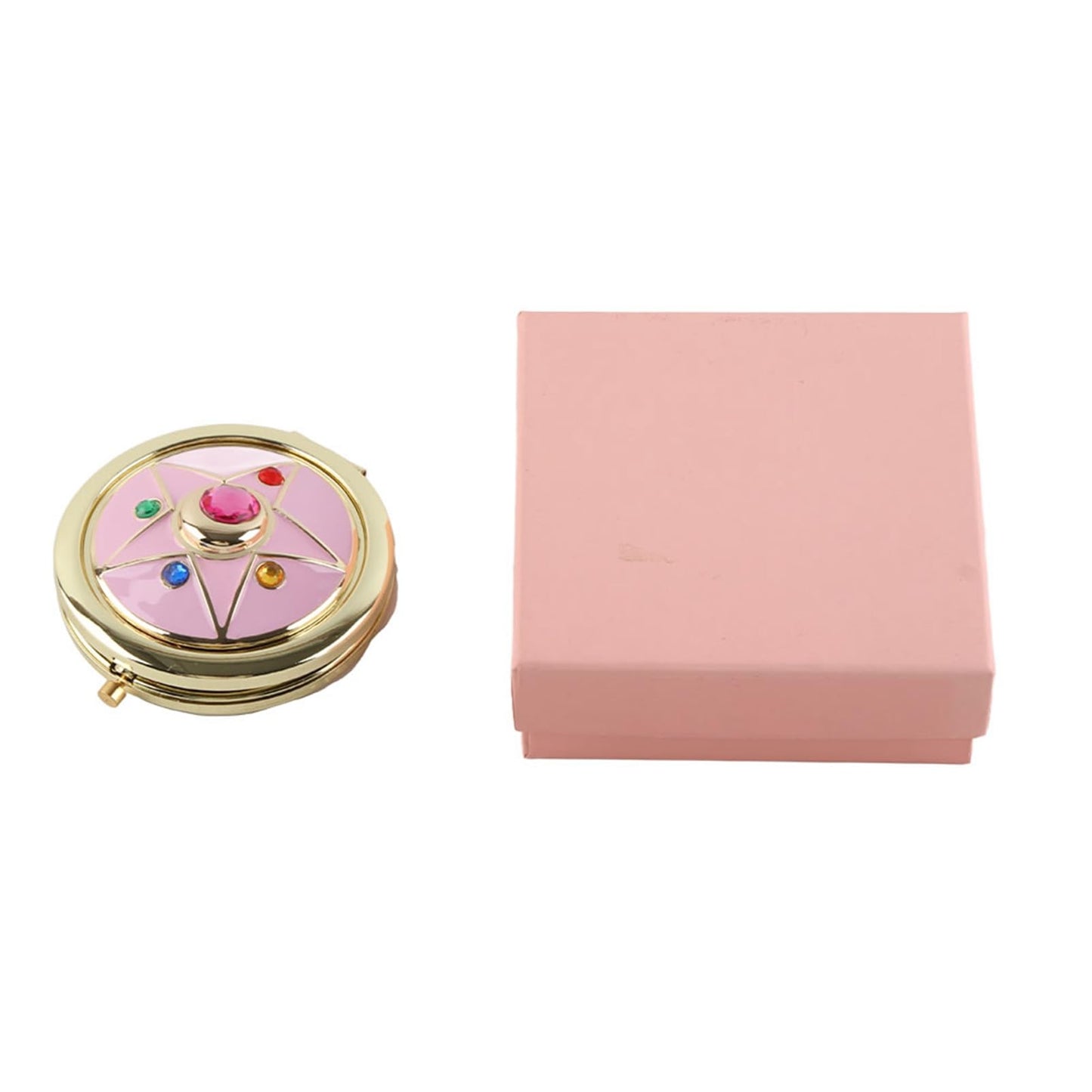 shenruifa Portable Up Mirror Japanese Cute Anime Flop Portable Transformer Silver Crystal Folding (1)