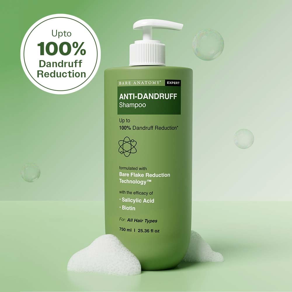 Bare Anatomy Expert Anti-Dandruff Shampoo | Up to 100% Dandruff Reduction | Targets Oily Scalp and Sheds Dry Flakes | 25.5 Ounce