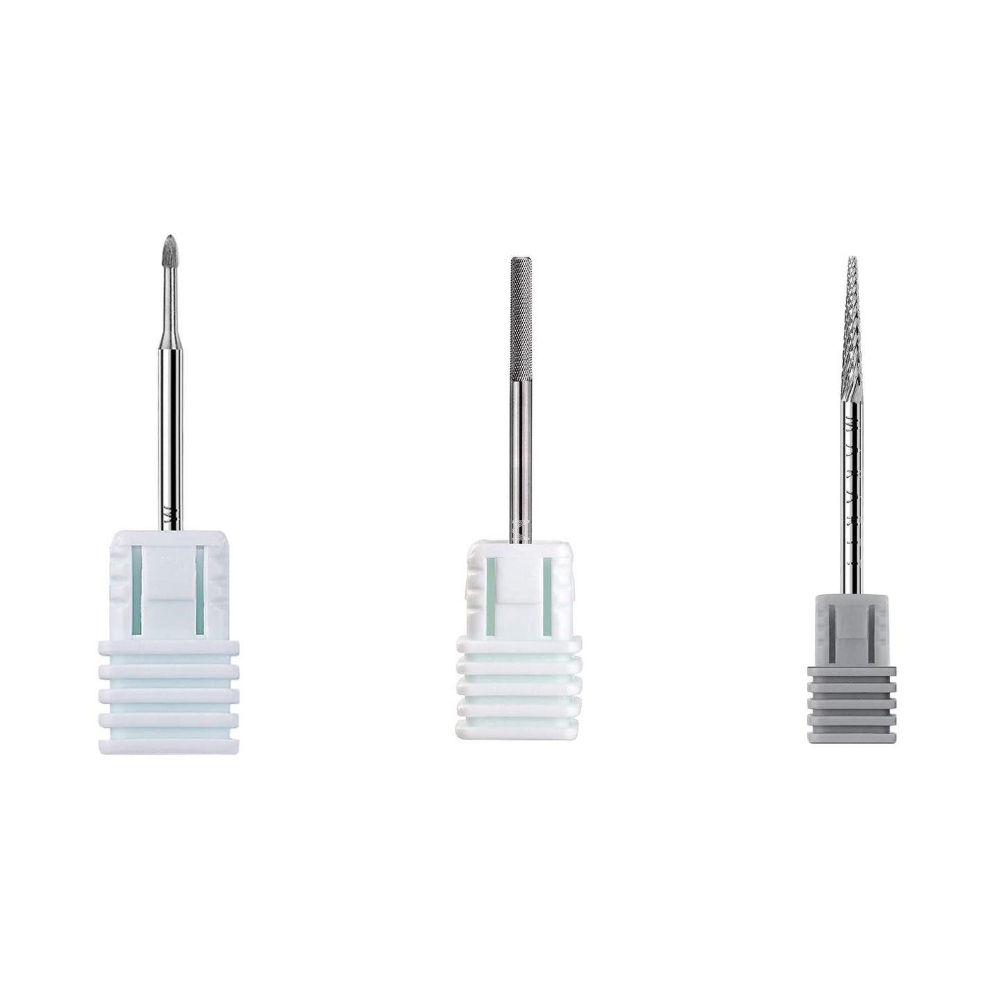 Makartt Cuticle Nail Drill Bit Safety Tungsten Carbide Cuticle Remover Drill Bit Bundle With Safety Cuticle Nail Drill Bit and Needle shape Fine-F Under Nail Cleaner Bit