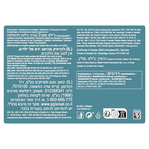 Gillette Mach3 Men's Razor Blades with Precision Trimmer, Pack of 24 Refill Blades