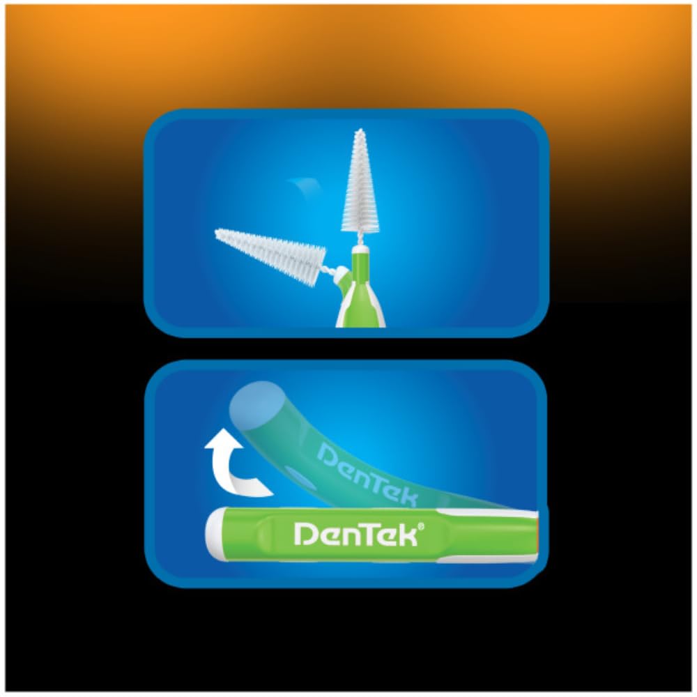 DenTek Easy Brush Interdental Cleaners, Tight Between Teeth Brushes, Plaque Control, Dental Picks for Oral Care, Fresh Mint, 16 Count (Pack of 12)