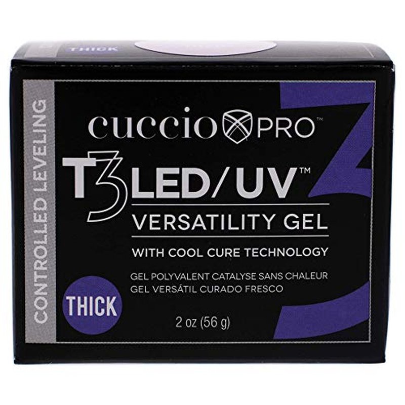 Cuccio Pro T3 LED/UV Cool Cure Versatility Gel - Controlled Levelling - Incredibly Flexible - Strong Adhesion - Thick Viscosity - Fast Application - Quick Cure - Pink - 2 Oz Nail Gel